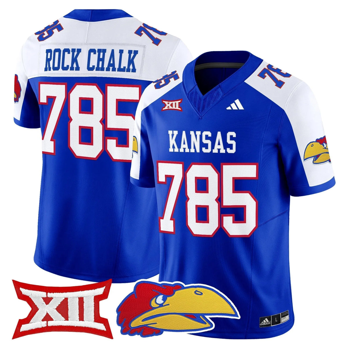 Personalized KJ 2026 Vapor Limited Jersey - Royal Alternate / Rock Chalk 785 Stitched