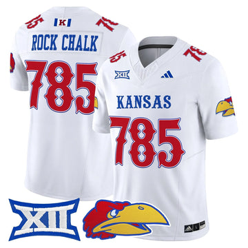Personalized KJ 2026 Vapor Limited Jersey - White / Rock Chalk 785 Stitched