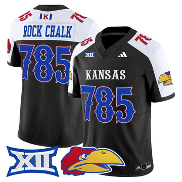 Personalized KJ 2026 Vapor Limited Jersey - Black Alternate / Rock Chalk 785 Stitched