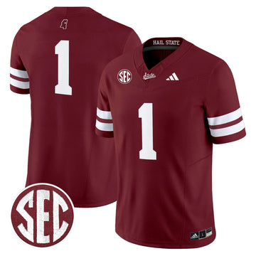 Personalized MSB 'Dark Mode' Vapor Limited Jersey - Maroon / #1 Team Stitched