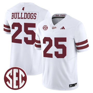 Personalized MSB 'Dark Mode' Vapor Limited Jersey - White / #25 Bulldogs Stitched