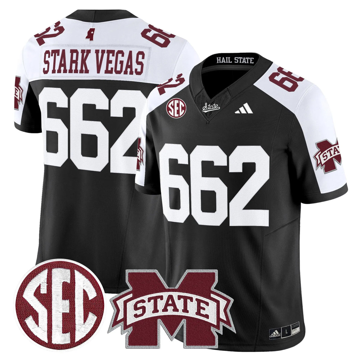Personalized MSB 'Dark Mode' Vapor Limited Jersey - Black Alternate / Stark Vegas 662 Stitched