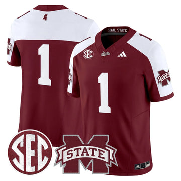 Personalized MSB 'Dark Mode' Vapor Limited Jersey - Maroon Alternate / #1 Team Stitched