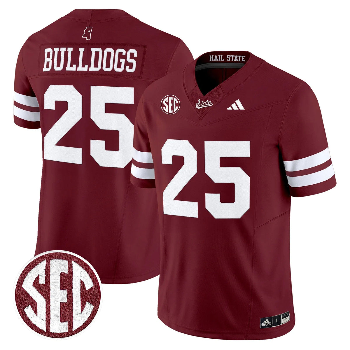 Personalized MSB 'Dark Mode' Vapor Limited Jersey - Maroon / #25 Bulldogs Stitched