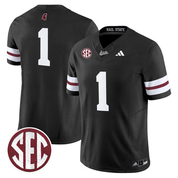 Personalized MSB 'Dark Mode' Vapor Limited Jersey - Black / #1 Team Stitched