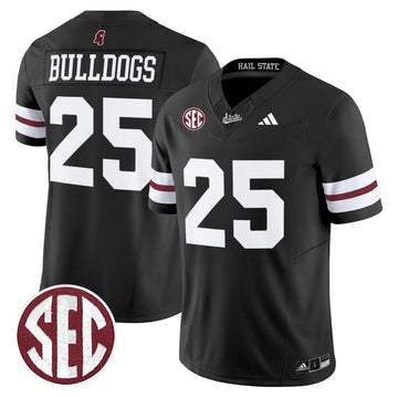 Personalized MSB 'Dark Mode' Vapor Limited Jersey - Black / #25 Bulldogs Stitched
