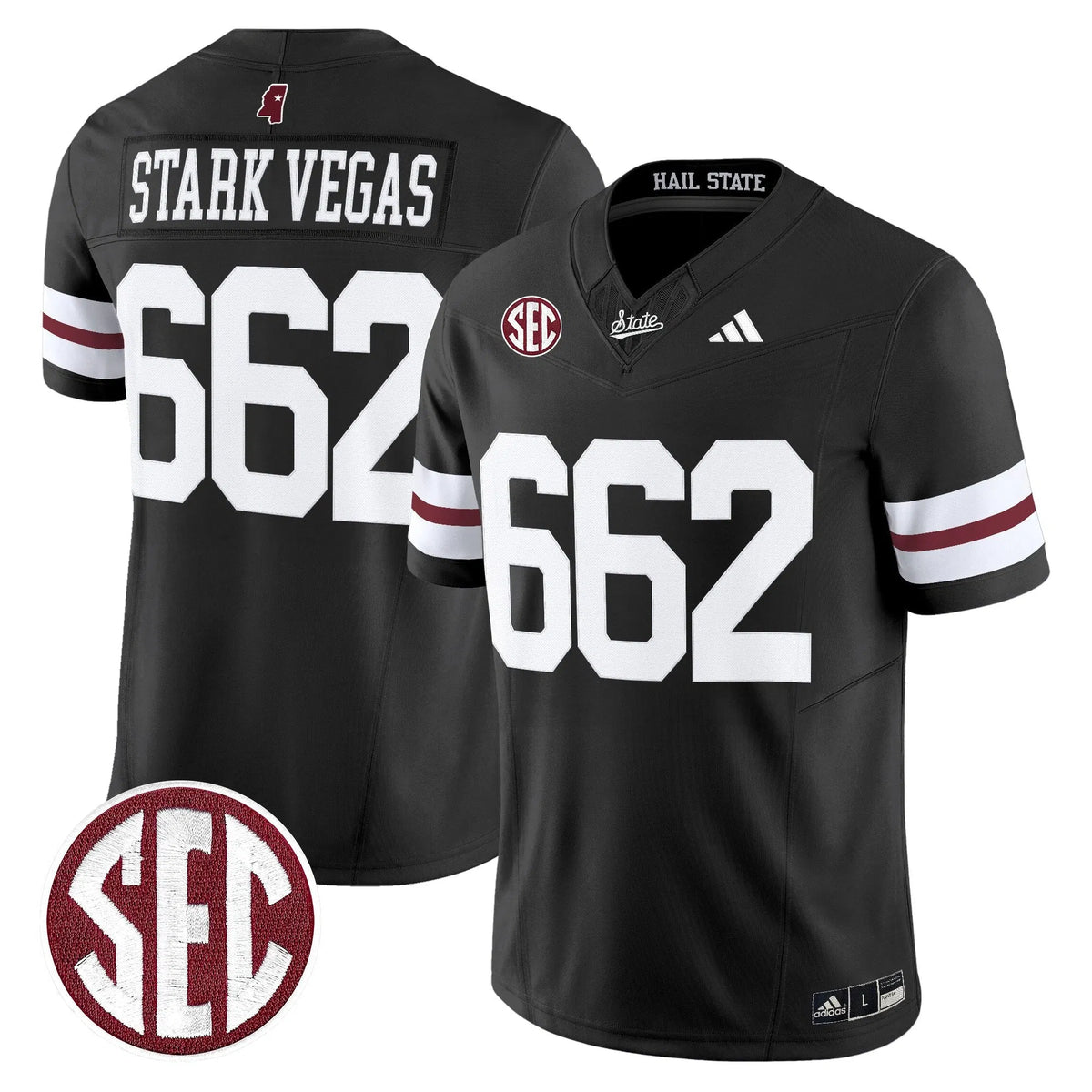 Personalized MSB 'Dark Mode' Vapor Limited Jersey - Black / Stark Vegas 662 Stitched