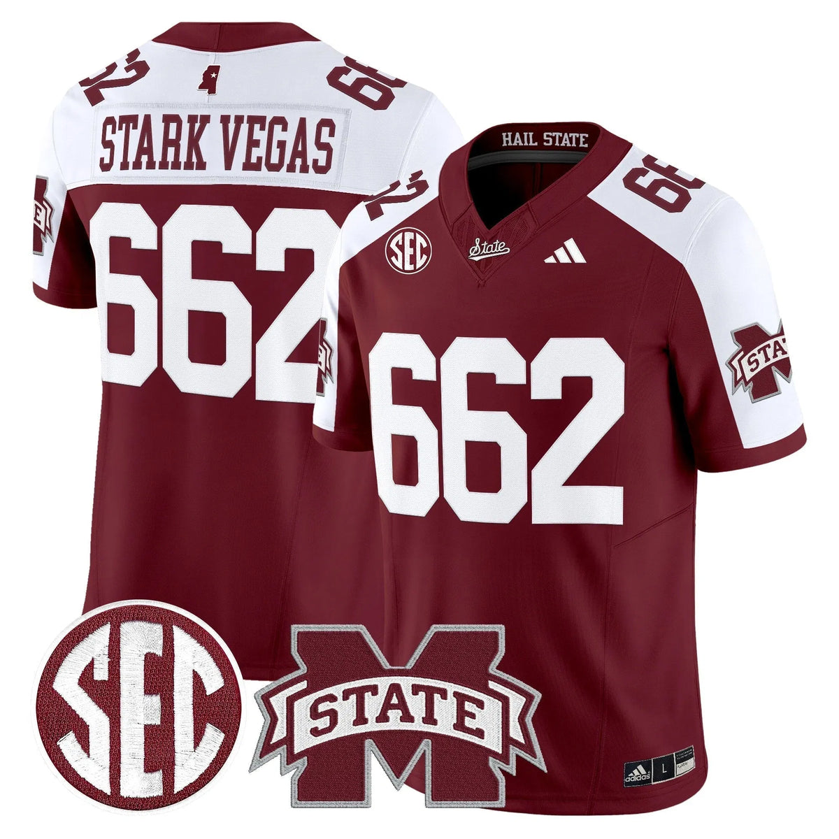 Personalized MSB 'Dark Mode' Vapor Limited Jersey - Maroon Alternate / Stark Vegas 662 Stitched