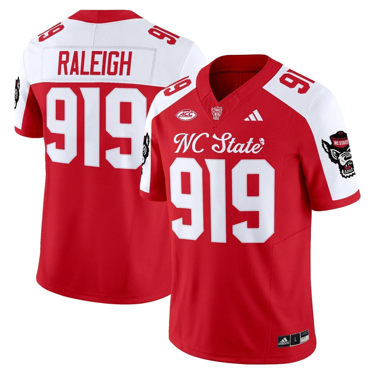 Personalized NC State Wolfpack 'City of Oaks' Vapor Limited Jersey - Red Alternate / Raleigh 919 Stitched