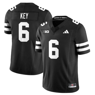 Personalized Nebraska Football 2026 "Blackout" Jersey - Black / Dane Key - 6 Stitched