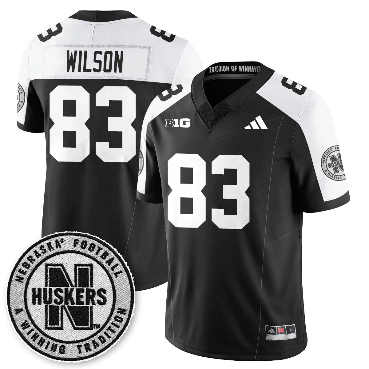 Personalized Nebraska Football 2026 "Blackout" Jersey - Black Alternate / Archie Wilson - 83 Stitched