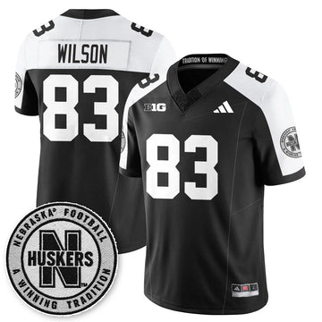 Personalized Nebraska Football 2026 "Blackout" Jersey - Black Alternate / Archie Wilson - 83 Stitched