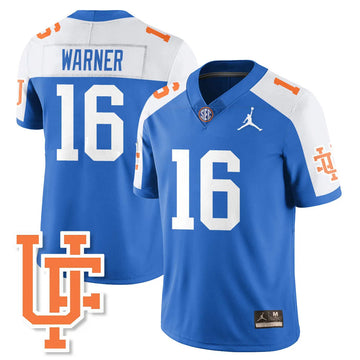 Personalized FG Bring Back 1960s Throwback Jersey - Blue Alternate / Aidan Warner - 16 Stitched