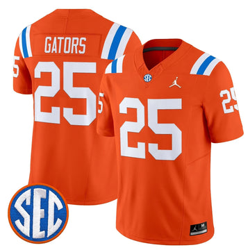Personalized FG '1960s Throwback' Vapor Limited Jersey - Orange / #25 Gators Stitched