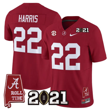 Personalized ACT '2021 CFP National Championship' Vapor Limited Jersey - Alabama Map - Crimson / Najee Harris Stitched