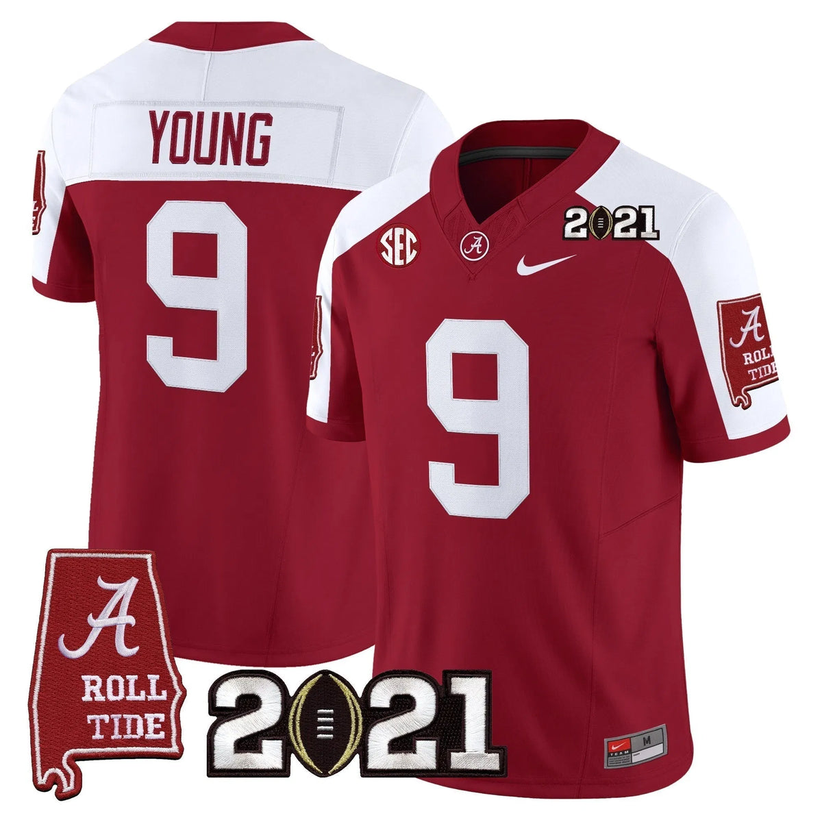 Personalized ACT '2021 CFP National Championship' Vapor Limited Jersey - Alabama Map - Crimson Alternate / Bryce Young Stitched