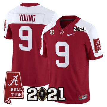 Personalized ACT '2021 CFP National Championship' Vapor Limited Jersey - Alabama Map - Crimson Alternate / Bryce Young Stitched
