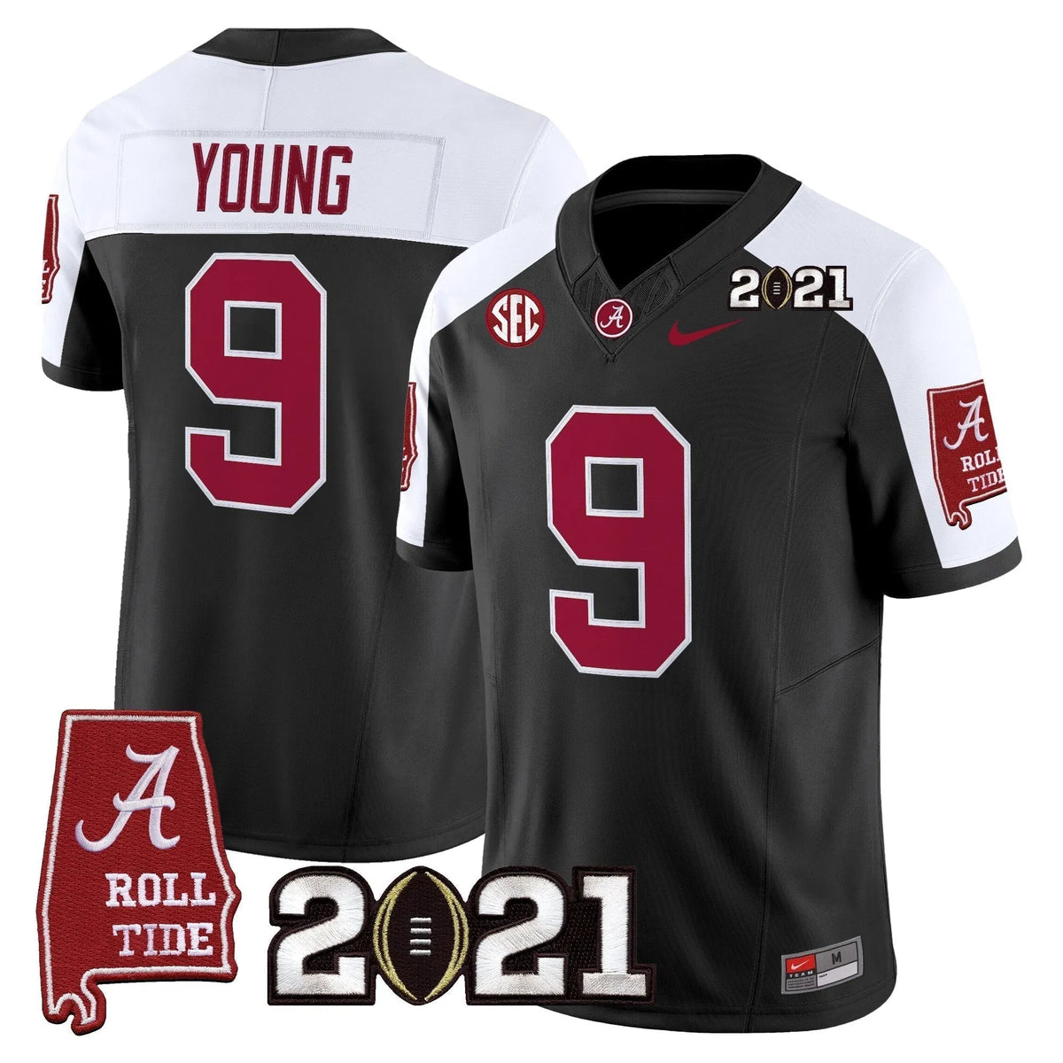 Personalized ACT '2021 CFP National Championship' Vapor Limited Jersey - Alabama Map - Black Alternate / Bryce Young Stitched