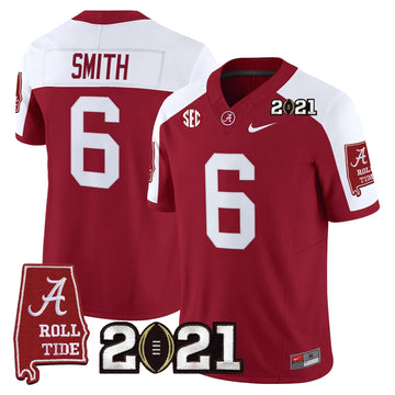 Personalized ACT '2021 CFP National Championship' Vapor Limited Jersey - Alabama Map - Crimson Alternate / DeVonta Smith Stitched