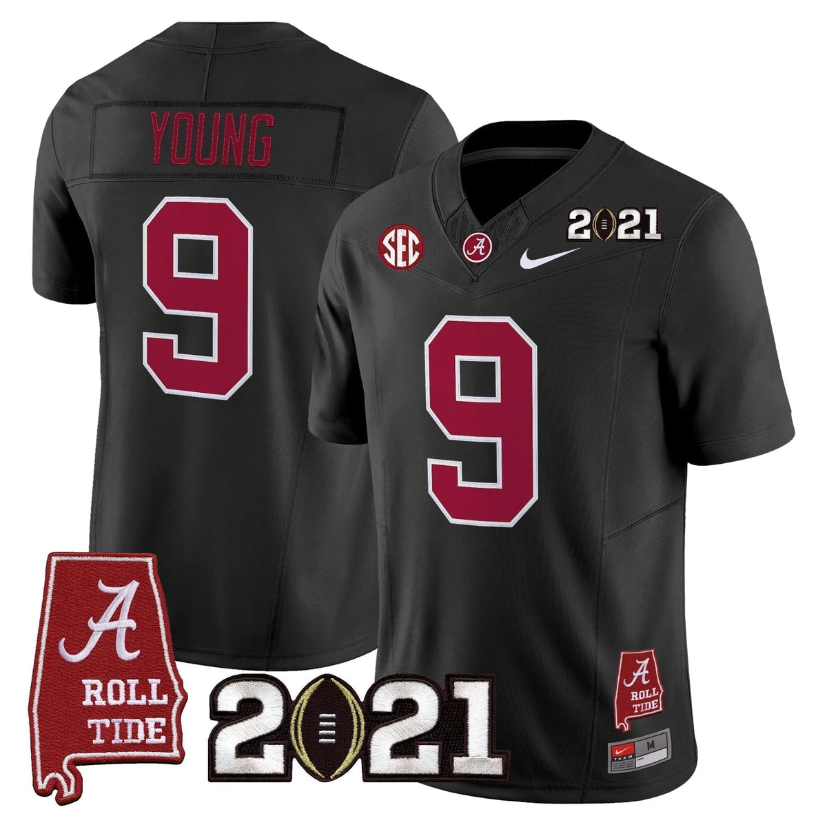 Personalized ACT '2021 CFP National Championship' Vapor Limited Jersey - Alabama Map - Black / Bryce Young Stitched