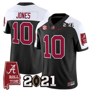 Personalized ACT '2021 CFP National Championship' Vapor Limited Jersey - Alabama Map - Black Alternate / Mac Jones Stitched