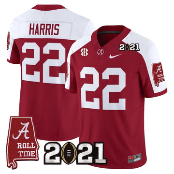 Personalized ACT '2021 CFP National Championship' Vapor Limited Jersey - Alabama Map - Crimson Alternate / Najee Harris Stitched