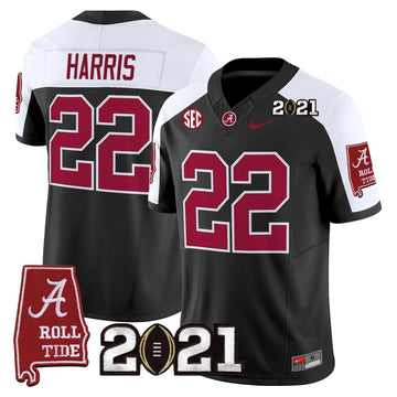 Personalized ACT '2021 CFP National Championship' Vapor Limited Jersey - Alabama Map - Black Alternate / Najee Harris Stitched