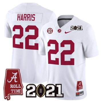 Personalized ACT '2021 CFP National Championship' Vapor Limited Jersey - Alabama Map - White / Najee Harris Stitched