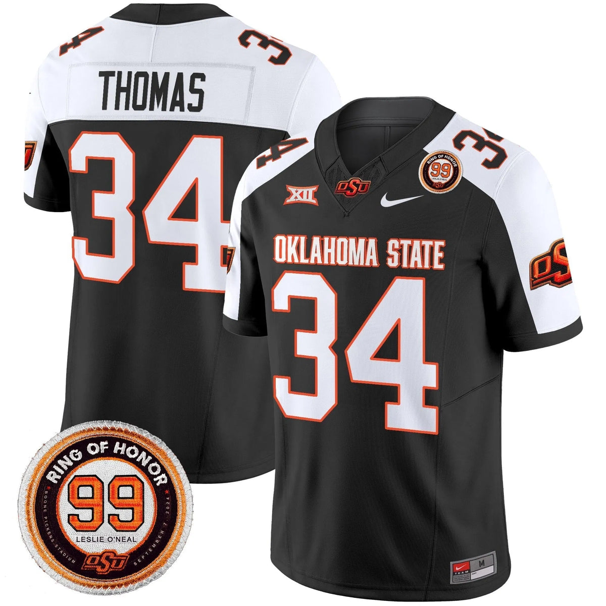 Personalized OSD 2026 Vapor Limited Jersey - Leslie O'neal Patch - Black Alternate / Thurman Thomas Stitched