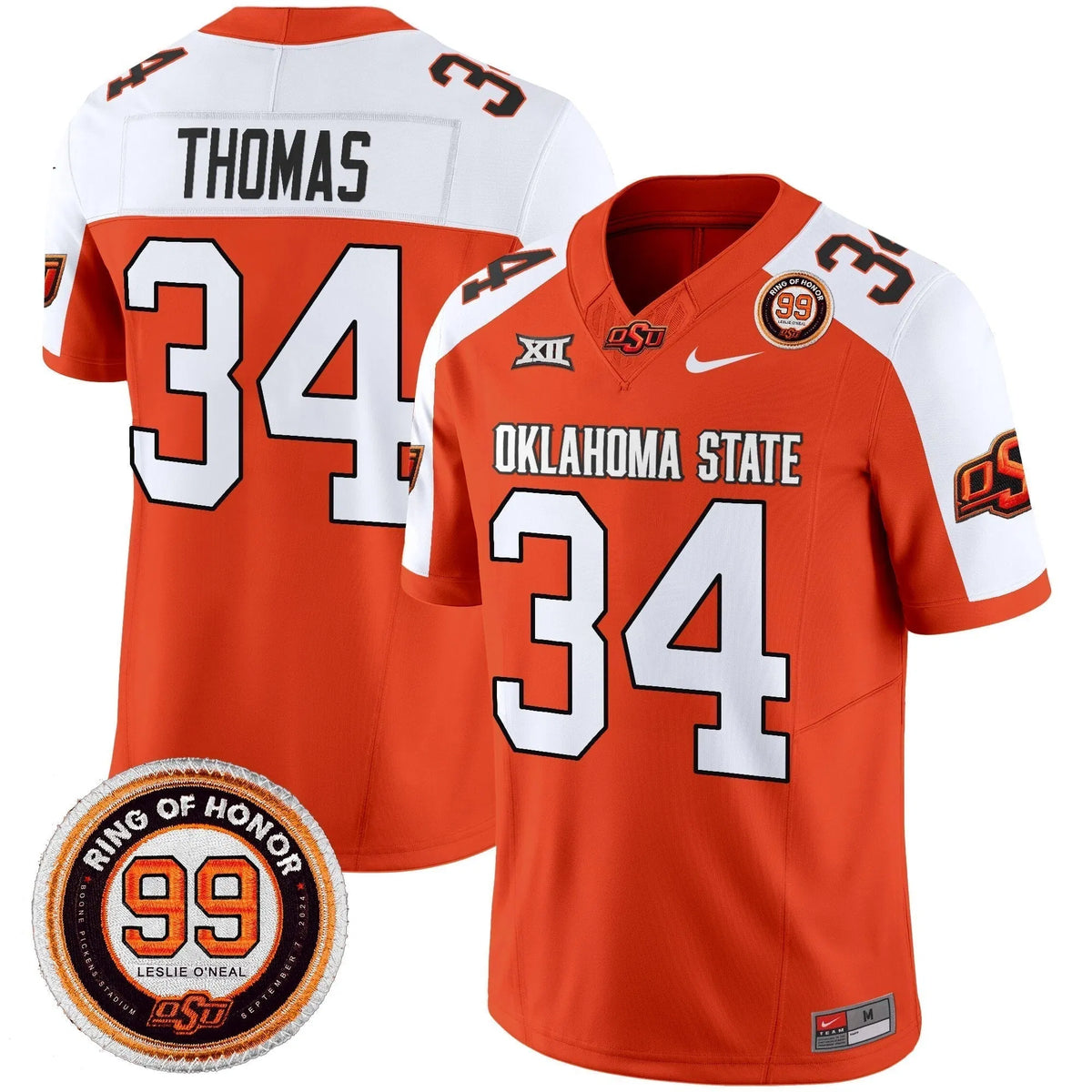 Personalized OSD 2026 Vapor Limited Jersey - Leslie O'neal Patch - Orange Alternate / Thurman Thomas Stitched