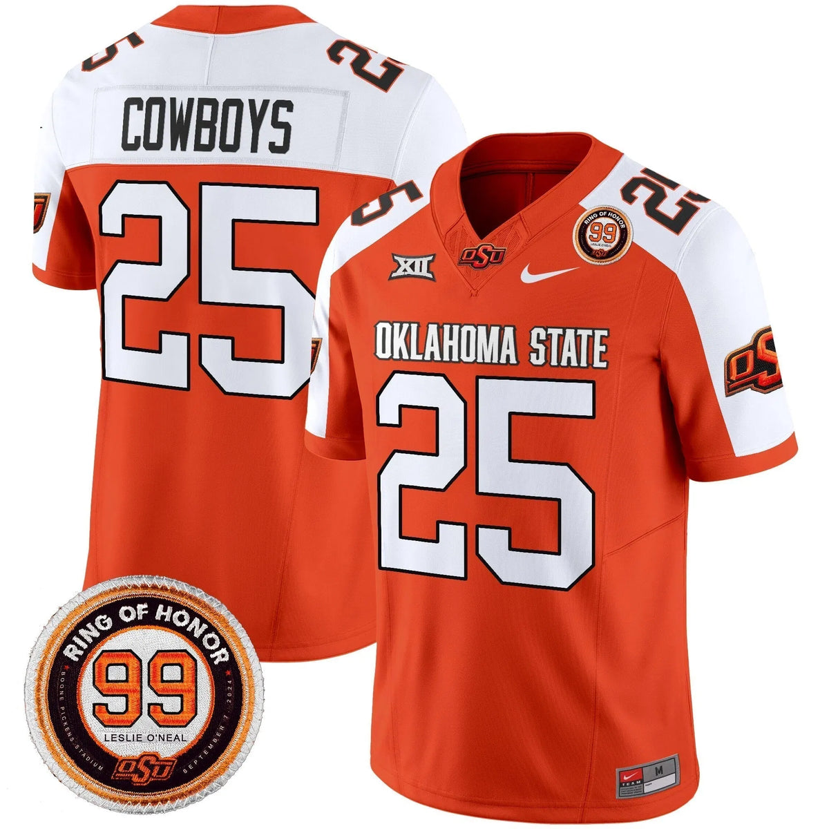 Personalized OSD 2026 Vapor Limited Jersey - Leslie O'neal Patch - Orange Alternate / #25 Cowboys Stitched