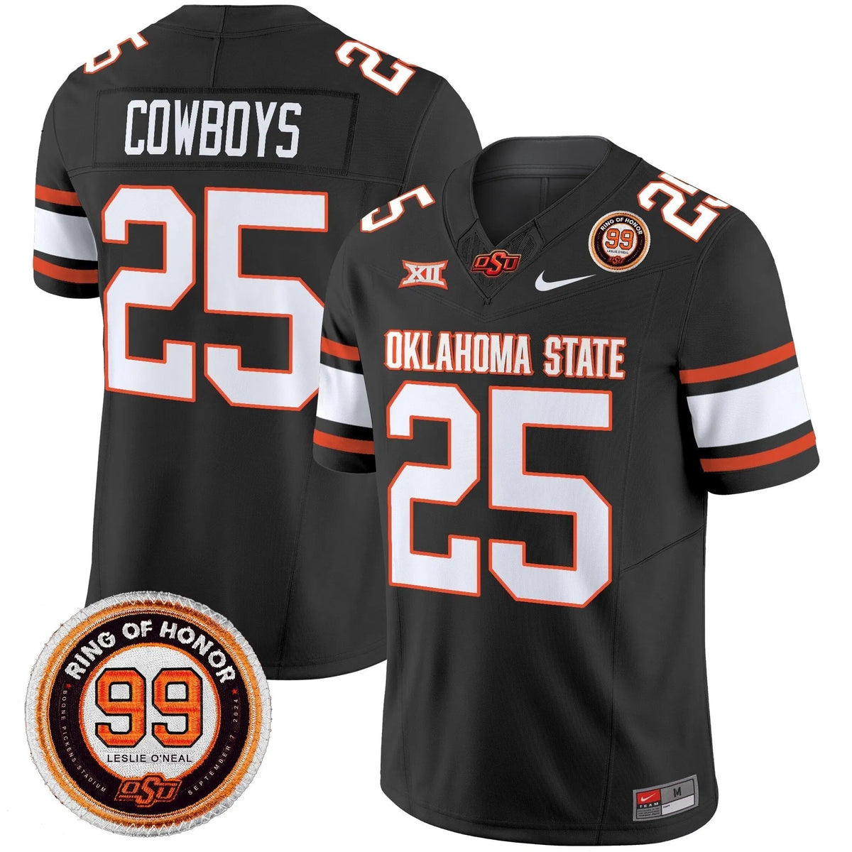 Personalized OSD 2026 Vapor Limited Jersey - Leslie O'neal Patch - Black / #25 Cowboys Stitched