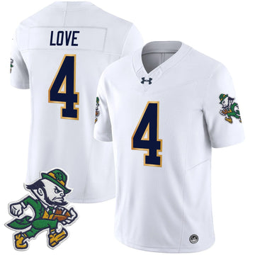 Personalized NDFI 2026 'Gridiron Leprechaun Edition' Vapor Limited Jersey - White / Jeremiyah Love Stitched