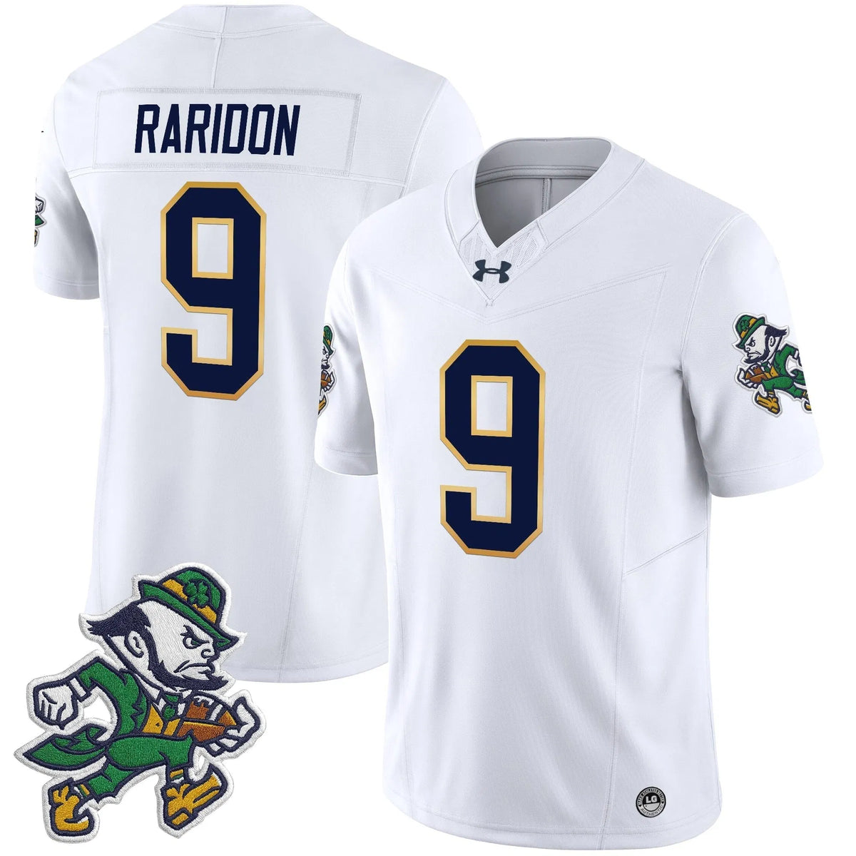 Personalized NDFI 2026 'Gridiron Leprechaun Edition' Vapor Limited Jersey - White / Eli Raridon Stitched