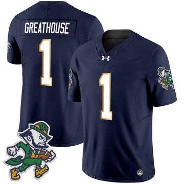 Personalized NDFI 2026 'Gridiron Leprechaun Edition' Vapor Limited Jersey - Navy / Jaden Greathouse Stitched