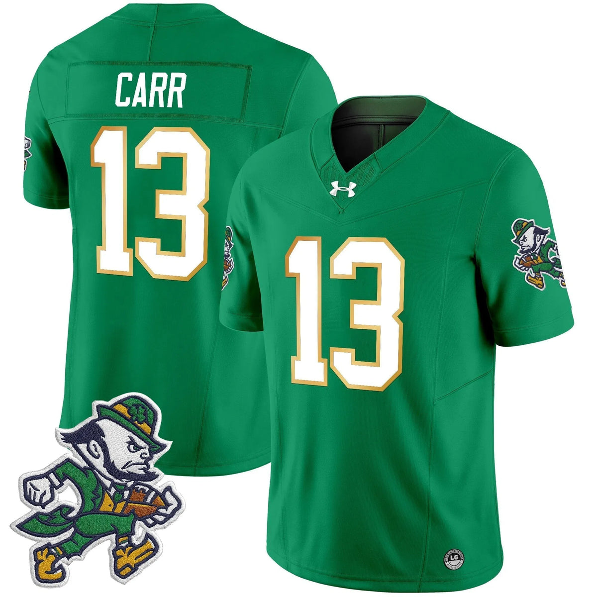 Personalized NDFI 2026 'Gridiron Leprechaun Edition' Vapor Limited Jersey - Green / CJ Carr Stitched
