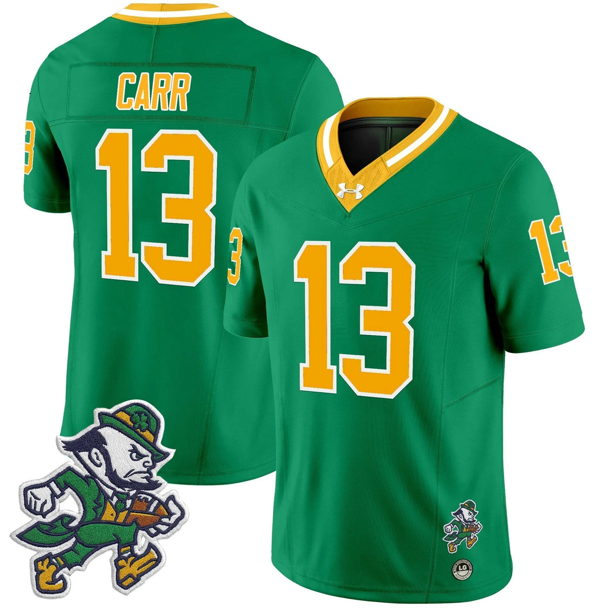 Personalized NDFI 2026 'Gridiron Leprechaun Edition' Vapor Limited Jersey - Throwback / CJ Carr Stitched