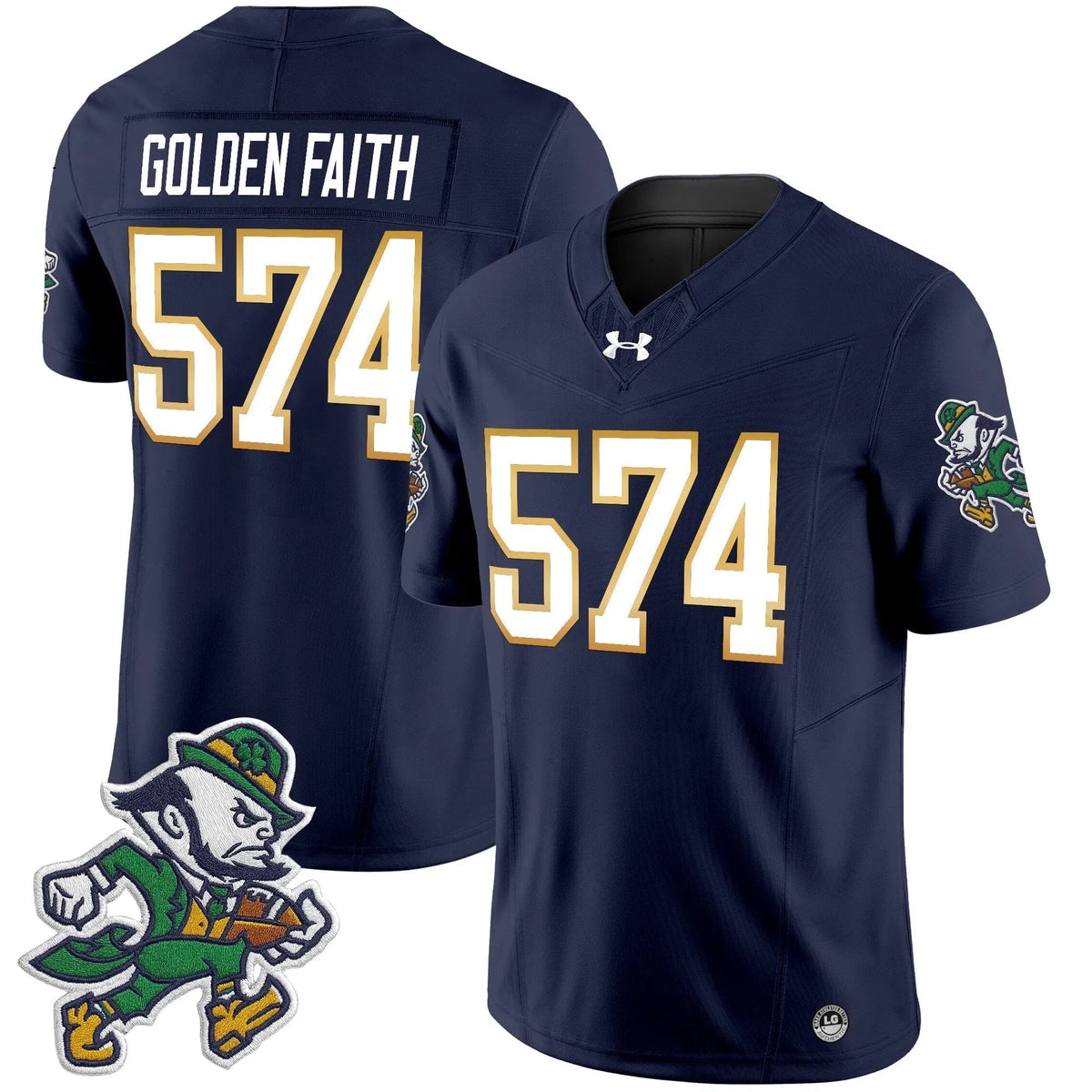Personalized NDFI 2026 'Gridiron Leprechaun Edition' Vapor Limited Jersey - Navy / Golden Faith 574 Stitched