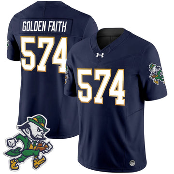 Personalized NDFI 2026 'Gridiron Leprechaun Edition' Vapor Limited Jersey - Navy / Golden Faith 574 Stitched