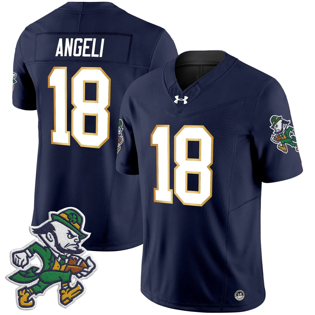 Personalized NDFI 2026 'Gridiron Leprechaun Edition' Vapor Limited Jersey - Navy / Steve Angeli Stitched