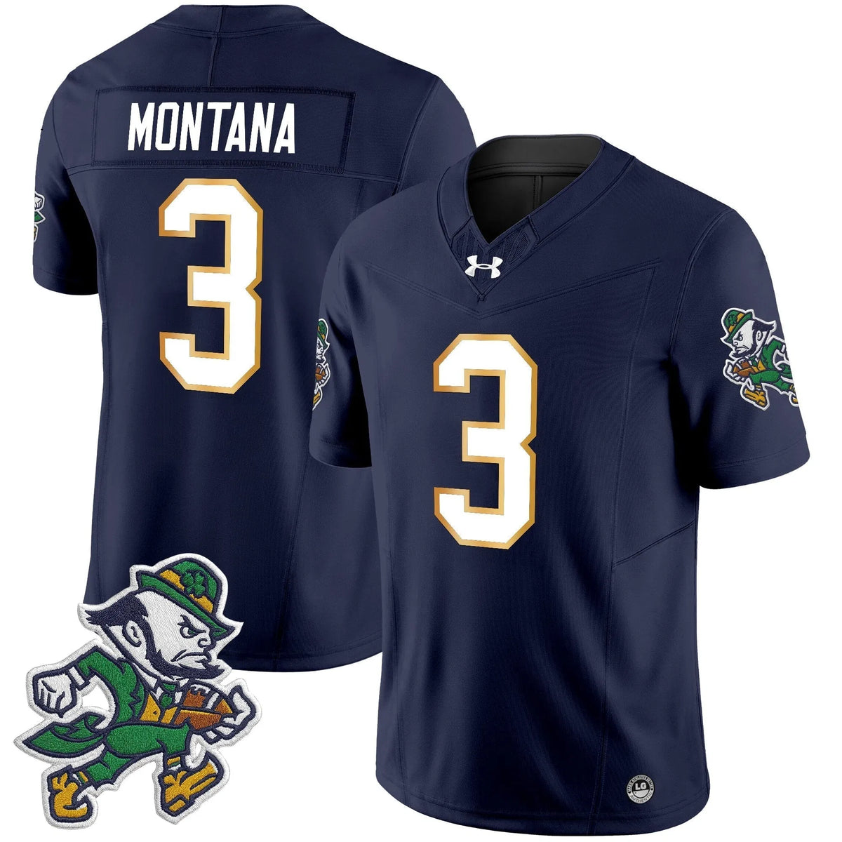 Personalized NDFI 2026 'Gridiron Leprechaun Edition' Vapor Limited Jersey - Navy / Joe Montana Stitched