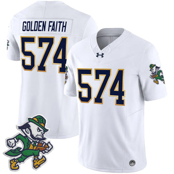 Personalized NDFI 2026 'Gridiron Leprechaun Edition' Vapor Limited Jersey - White / Golden Faith 574 Stitched