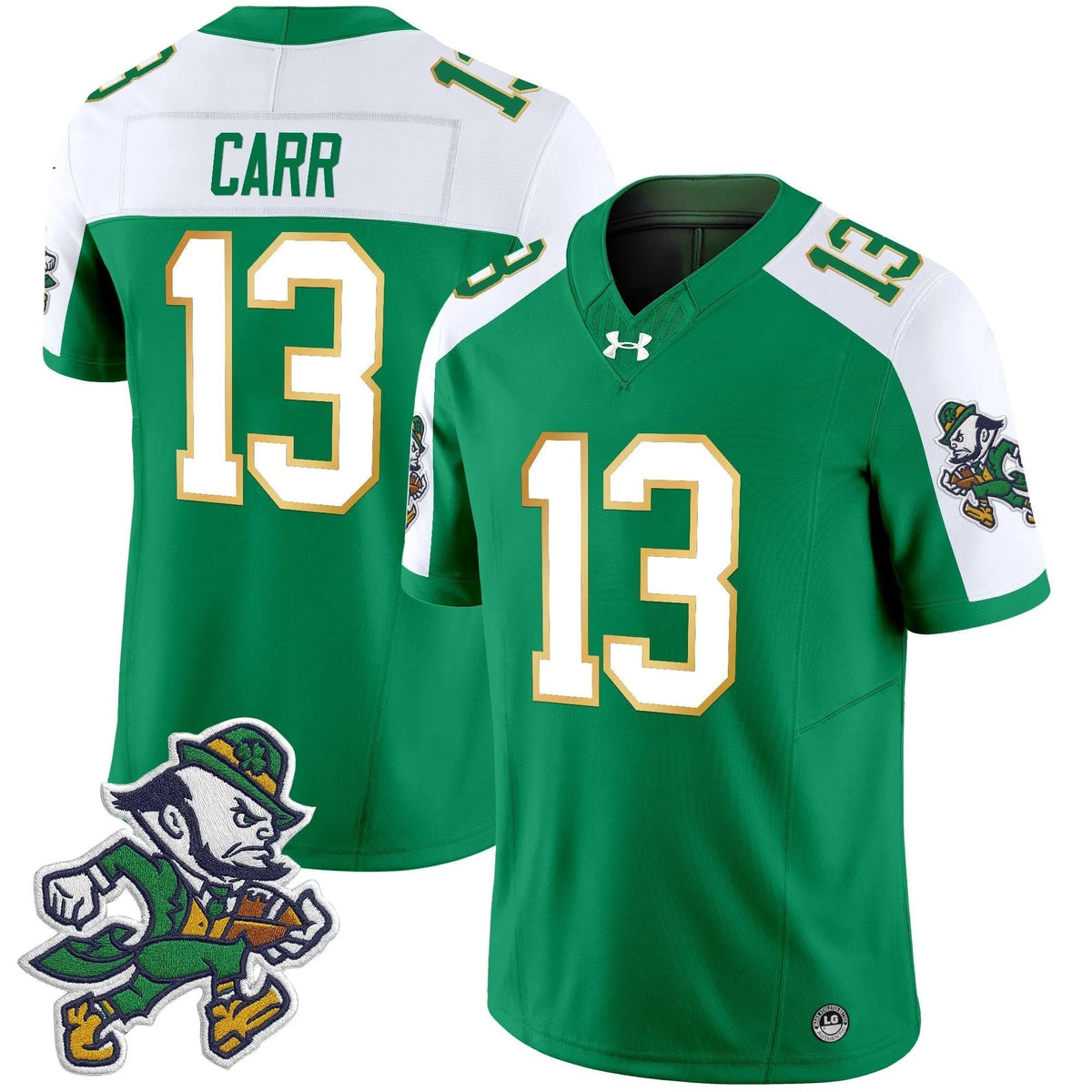Personalized NDFI 2026 'Gridiron Leprechaun Edition' Vapor Limited Jersey - Green Alternate / CJ Carr Stitched