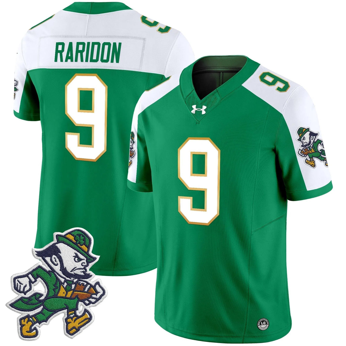 Personalized NDFI 2026 'Gridiron Leprechaun Edition' Vapor Limited Jersey - Green Alternate / Eli Raridon Stitched