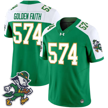 Personalized NDFI 2026 'Gridiron Leprechaun Edition' Vapor Limited Jersey - Green Alternate / Golden Faith 574 Stitched