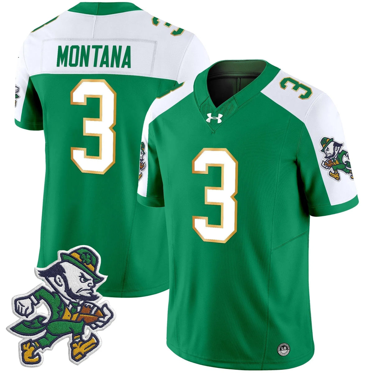 Personalized NDFI 2026 'Gridiron Leprechaun Edition' Vapor Limited Jersey - Green Alternate / Joe Montana Stitched