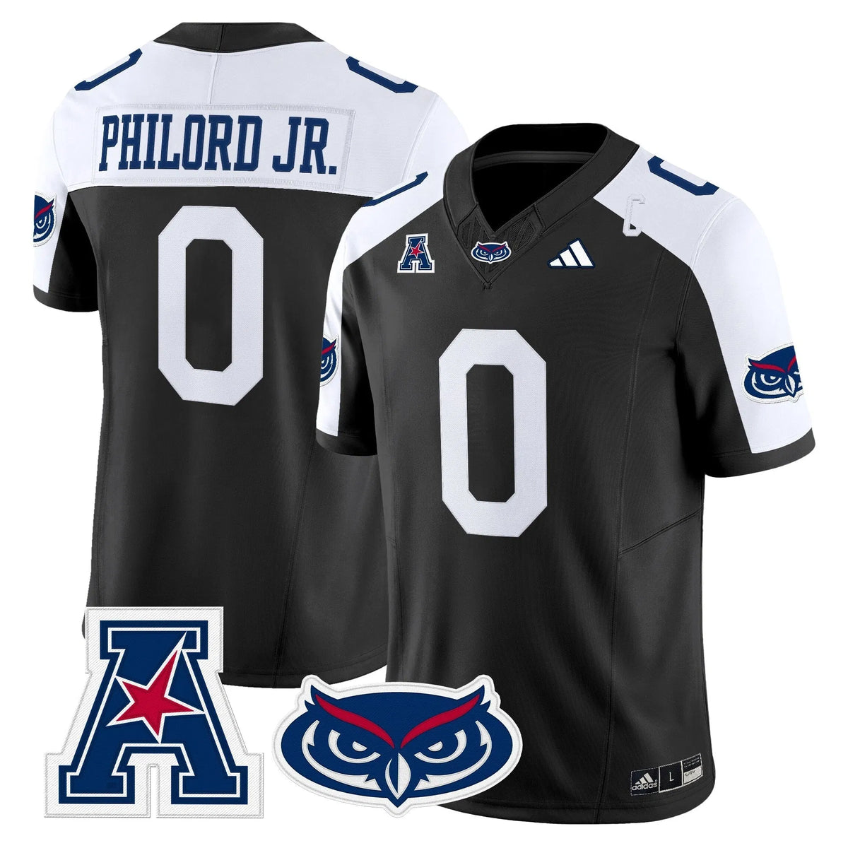 Personalized Florida Atlantic Owls 2026 Vapor Limited Jersey - Black Alternate / Wendol Philord Stitched