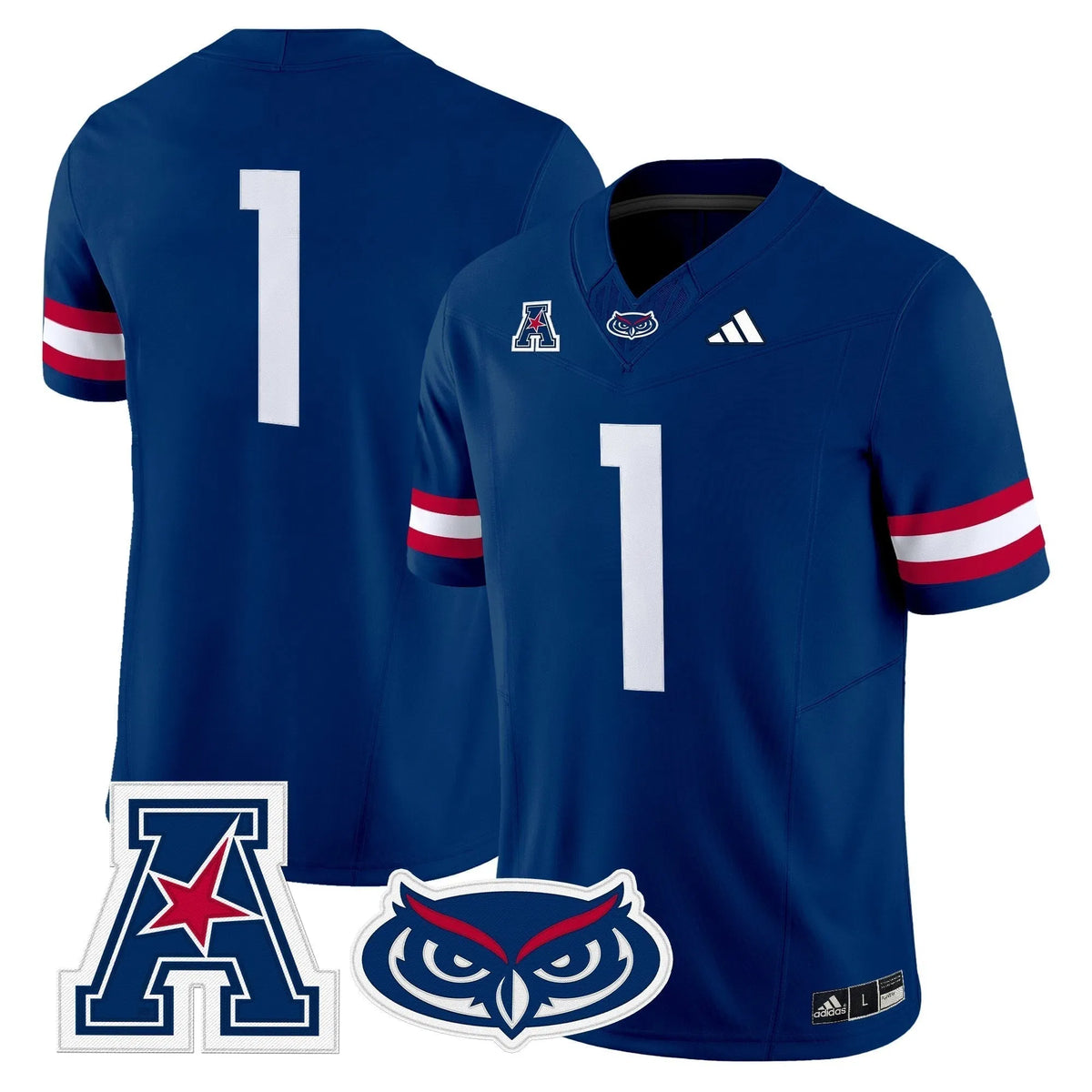 Personalized Florida Atlantic Owls 2026 Vapor Limited Jersey - Blue / #1 Team Stitched