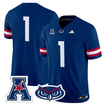 Personalized Florida Atlantic Owls 2026 Vapor Limited Jersey - Blue / #1 Team Stitched