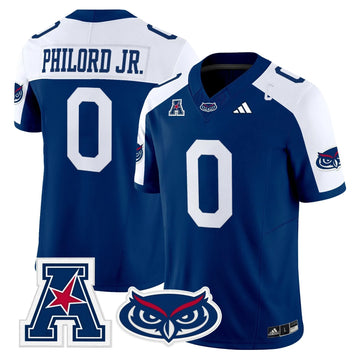Personalized Florida Atlantic Owls 2026 Vapor Limited Jersey - Blue Alternate / Wendol Philord Stitched